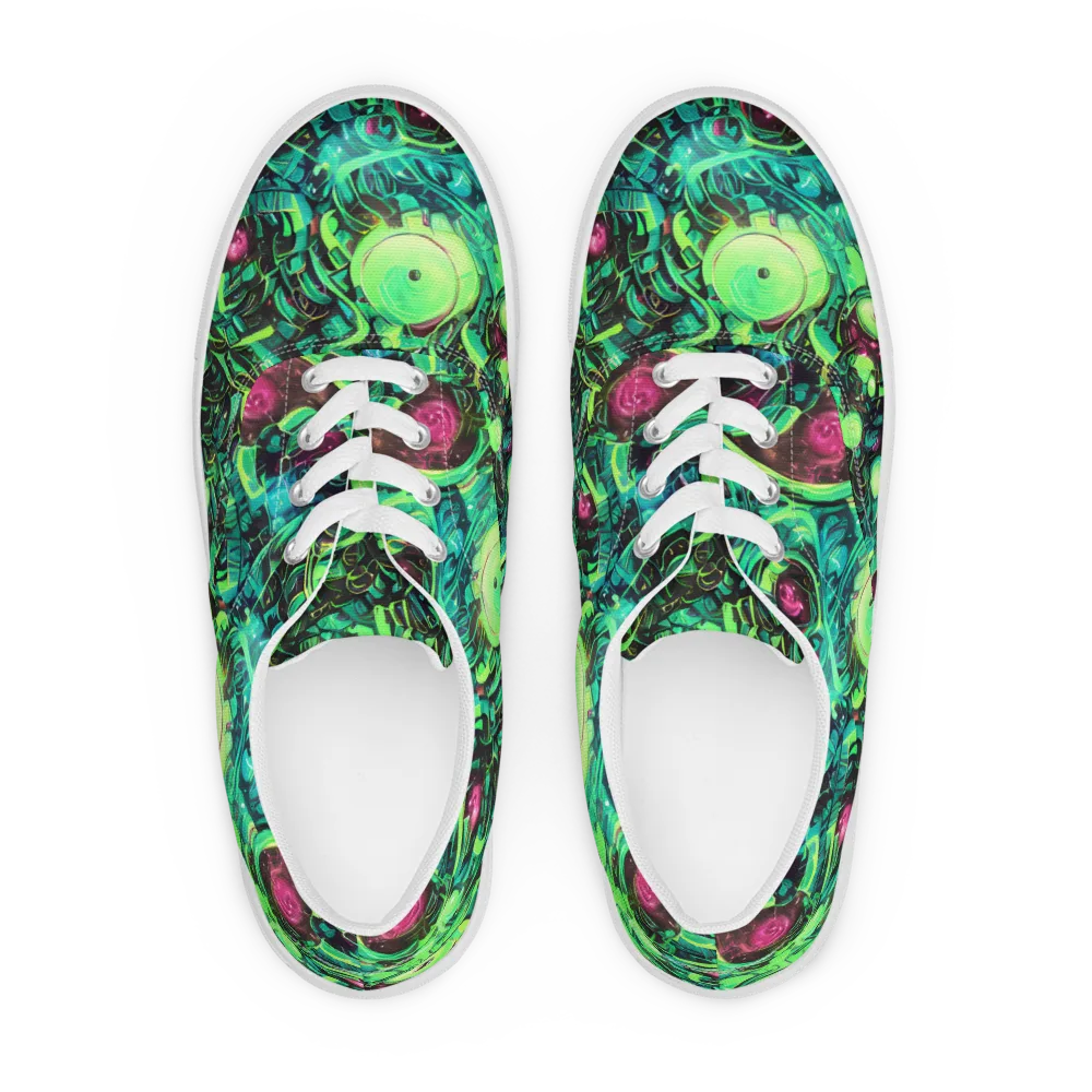 Cyber Canopy on Men's Lace-Up Canvas Shoes — Front