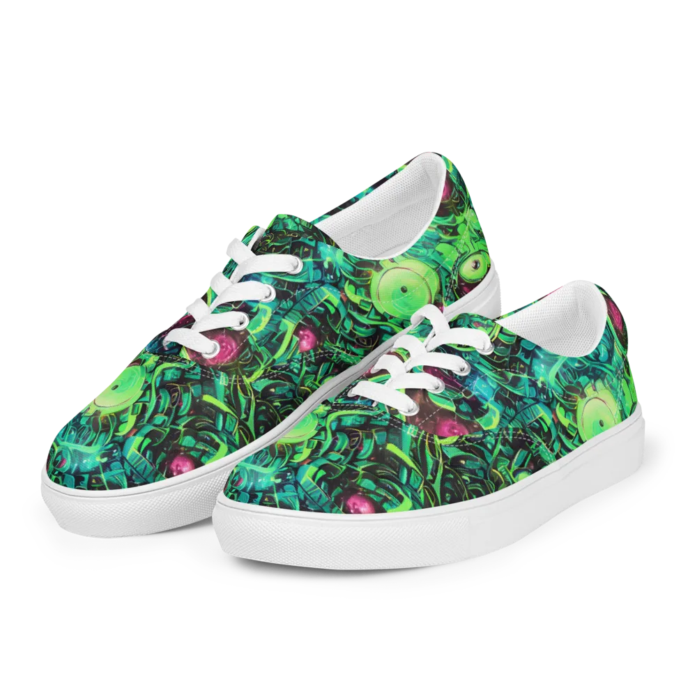 Cyber Canopy on Men's Lace-Up Canvas Shoes — Left Front