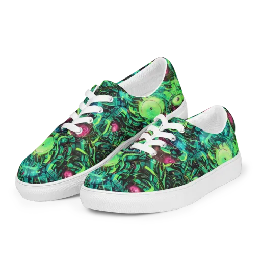 Cyber Canopy on a Men's Lace-Up Canvas Shoes