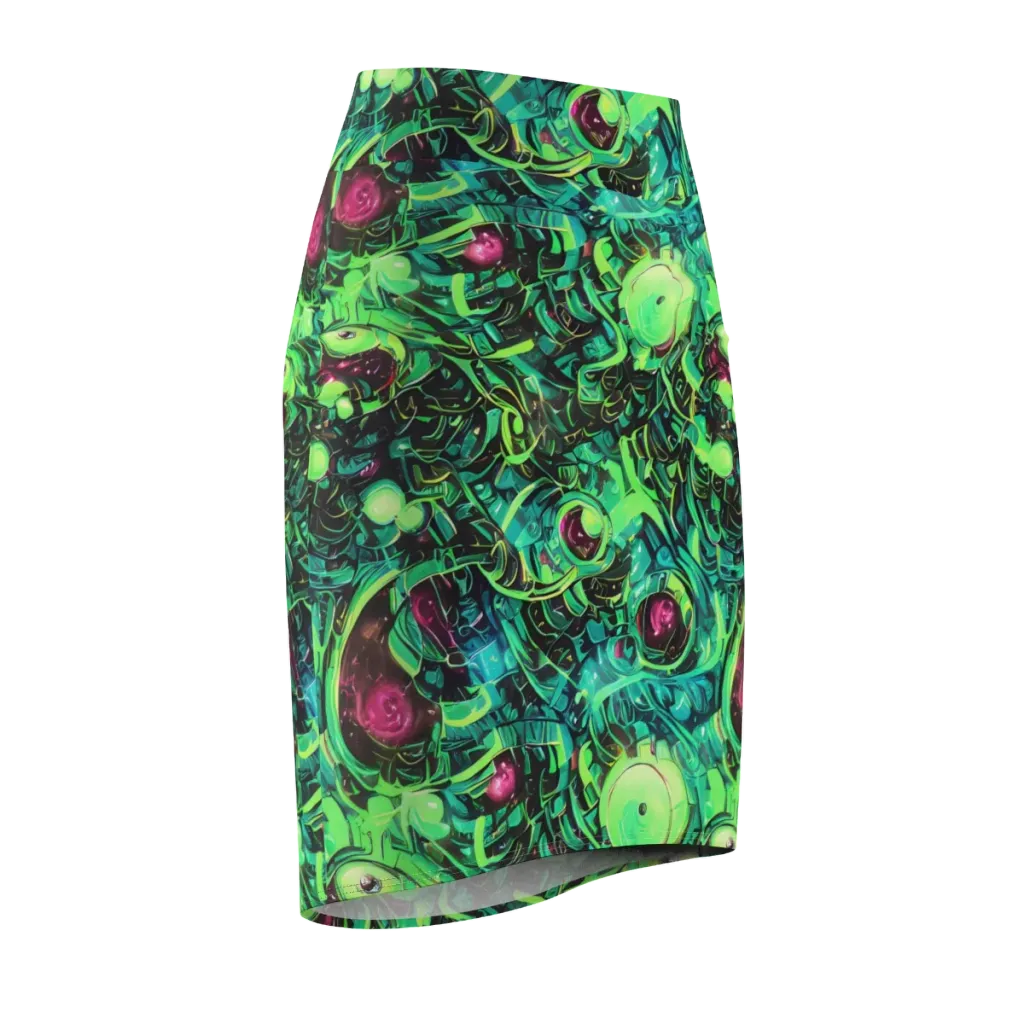 Cyber Canopy on Pencil Skirt — Front Side