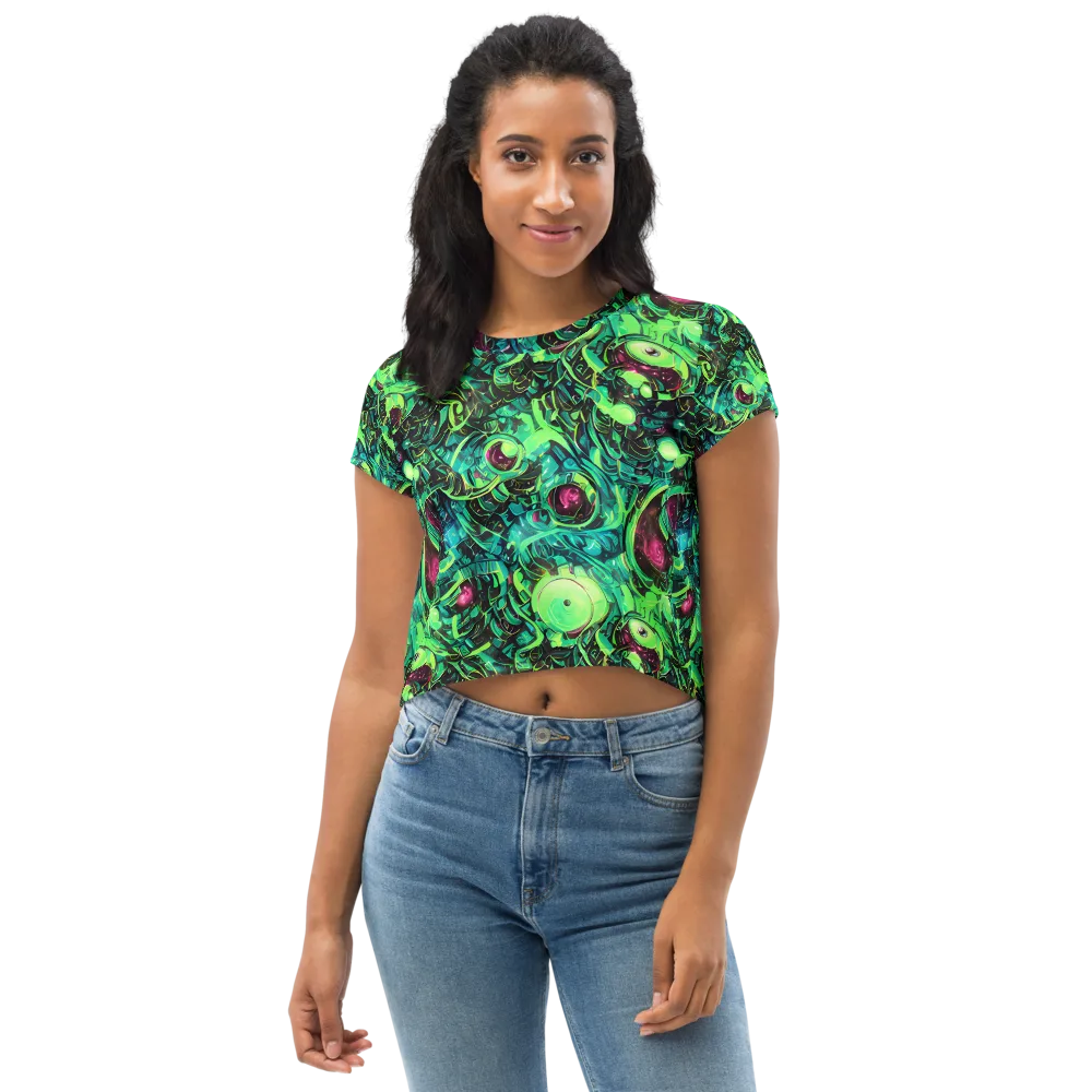 Cyber Canopy on Crop Tee — Front