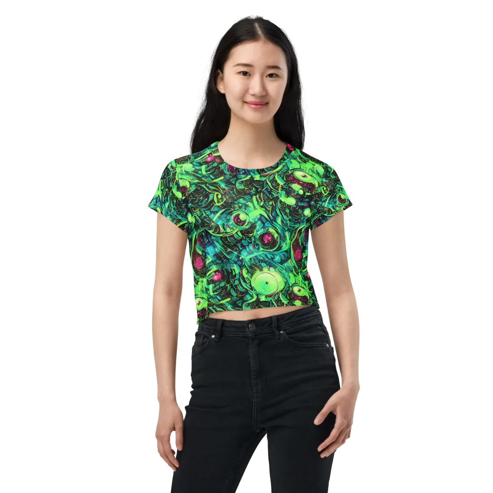 Cyber Canopy on Crop Tee — Front