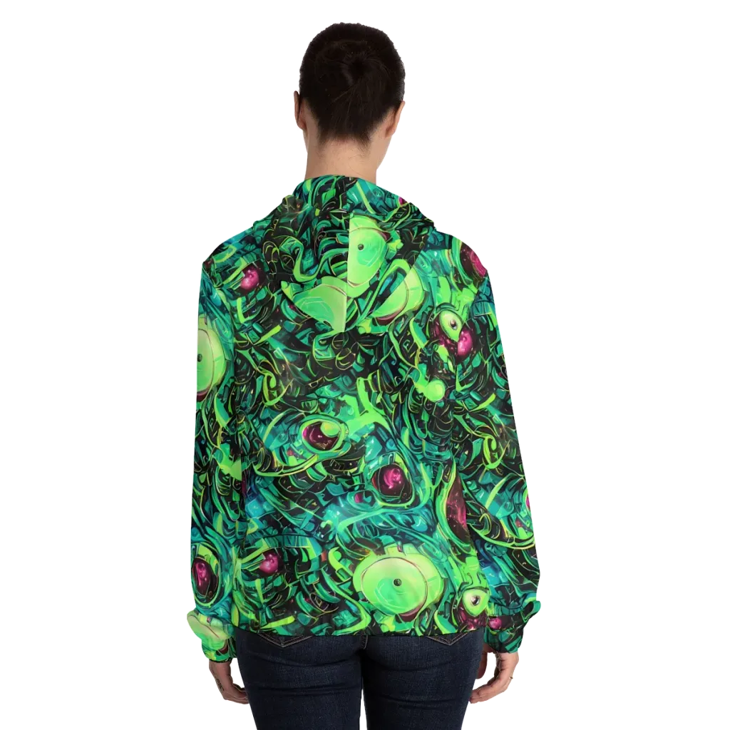 Cyber Canopy on Women's Full-Zip Hoodie — Back On Person