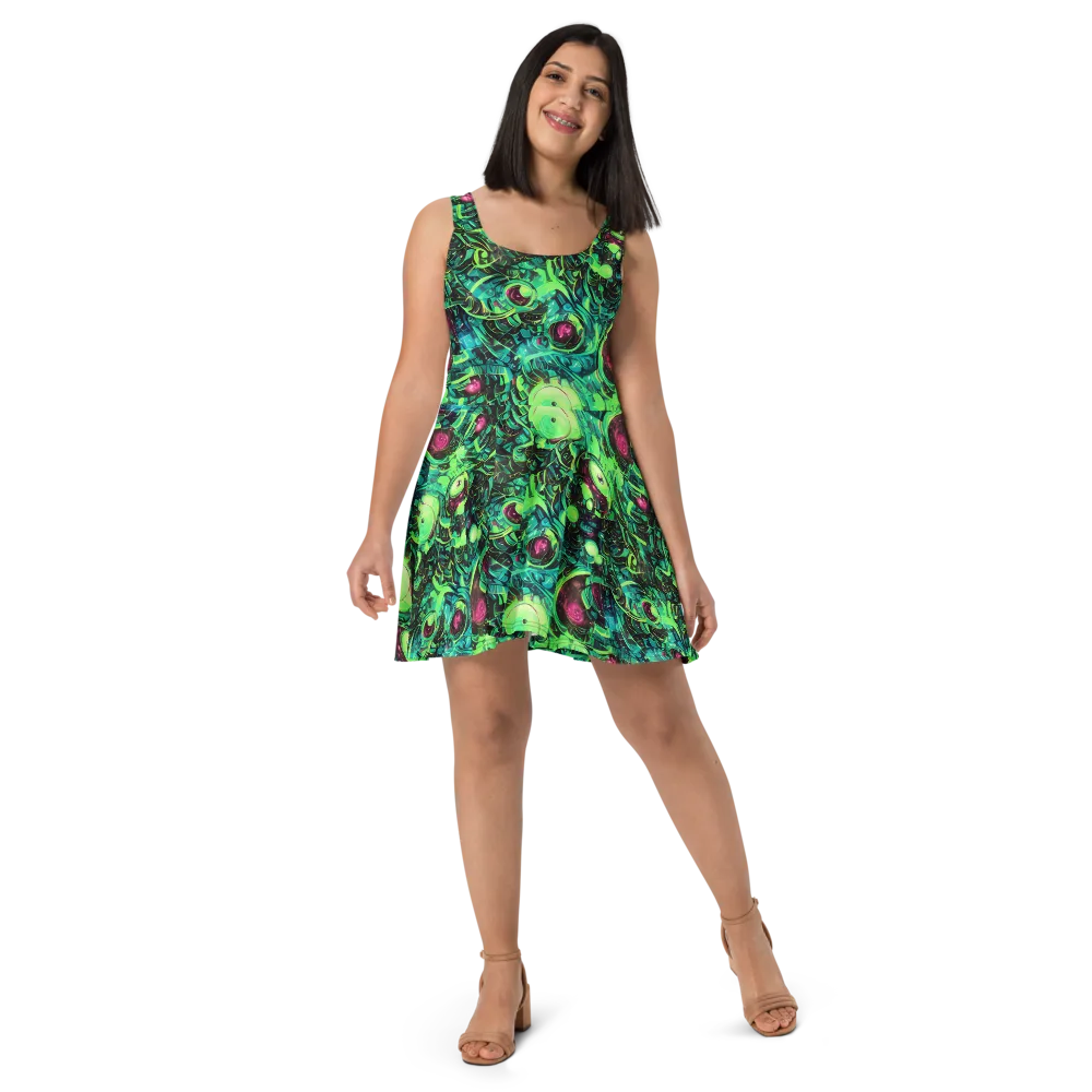 Cyber Canopy on Skater Dress — Front