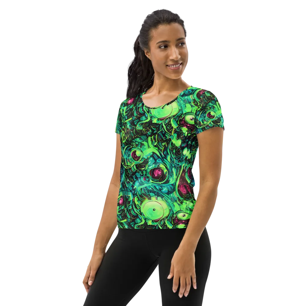 Cyber Canopy on Women's Athletic T-Shirt — Left
