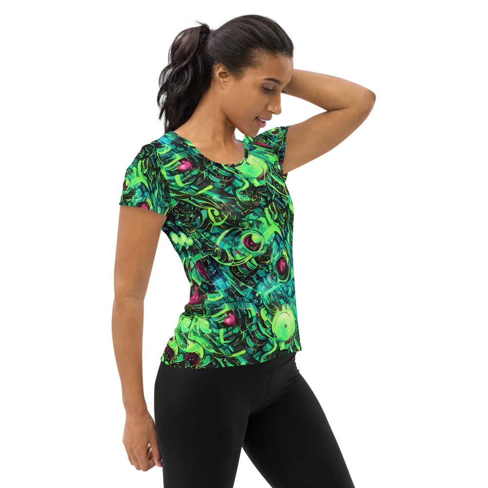 Cyber Canopy on Women's Athletic T-Shirt — Right