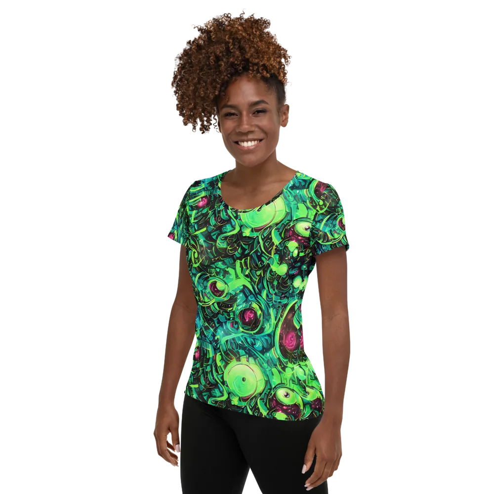 Cyber Canopy on Women's Athletic T-Shirt — Left