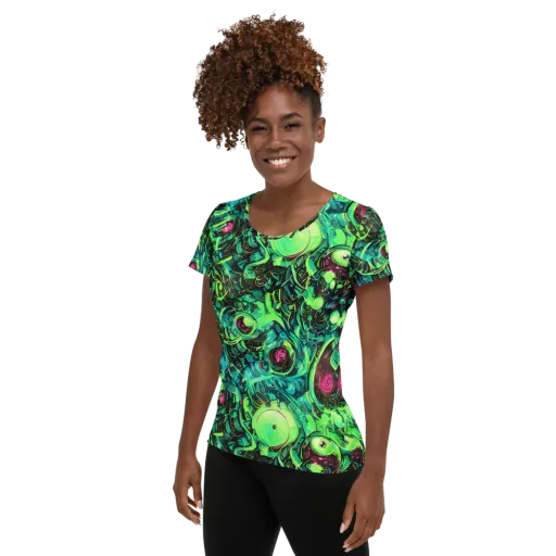 Cyber Canopy on a Women's Athletic T-Shirt