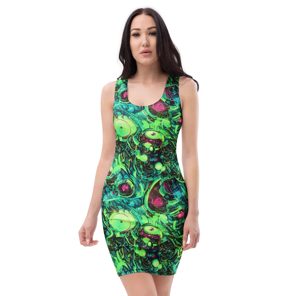 Cyber Canopy on Bodycon Dress — Front