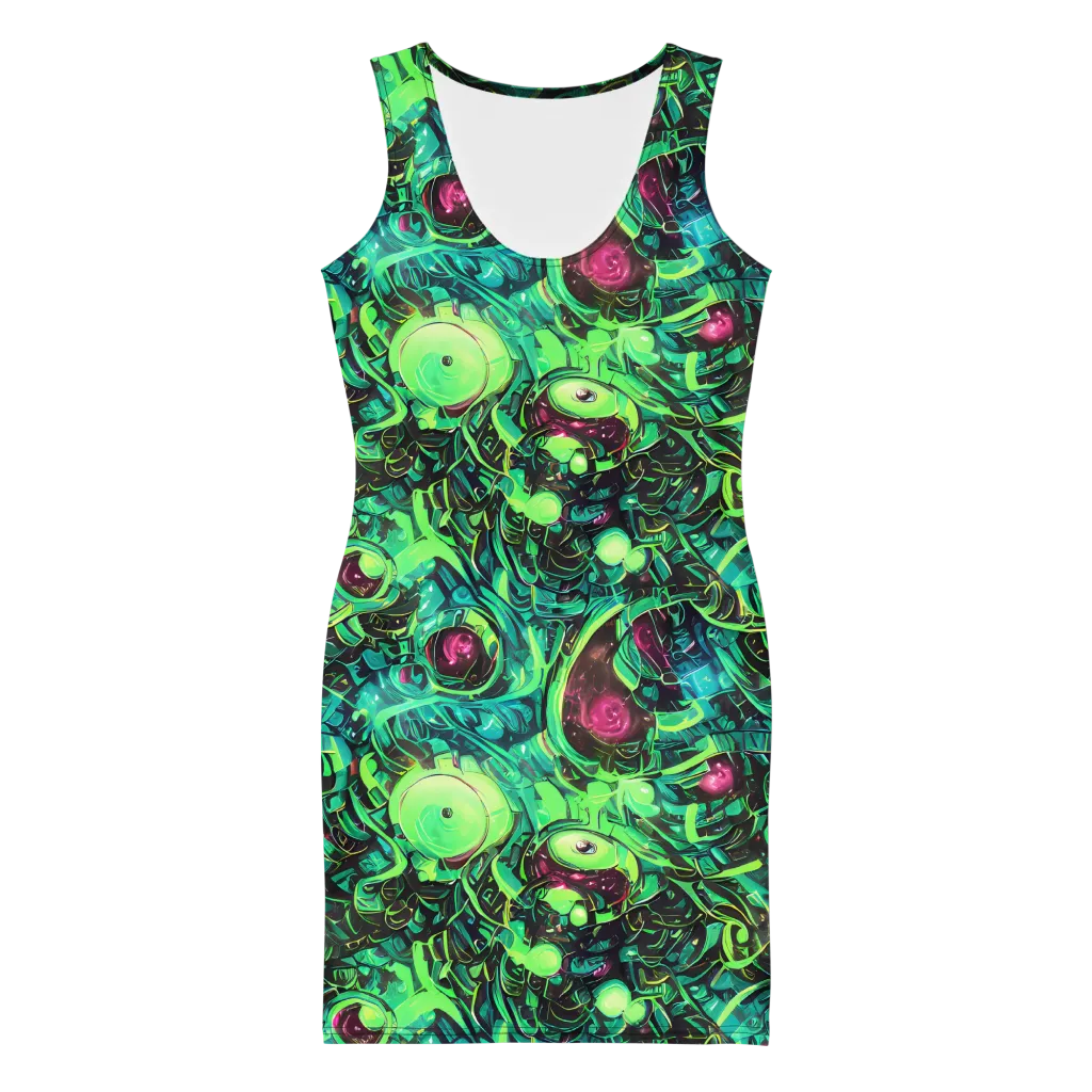 Cyber Canopy on Bodycon Dress — Front