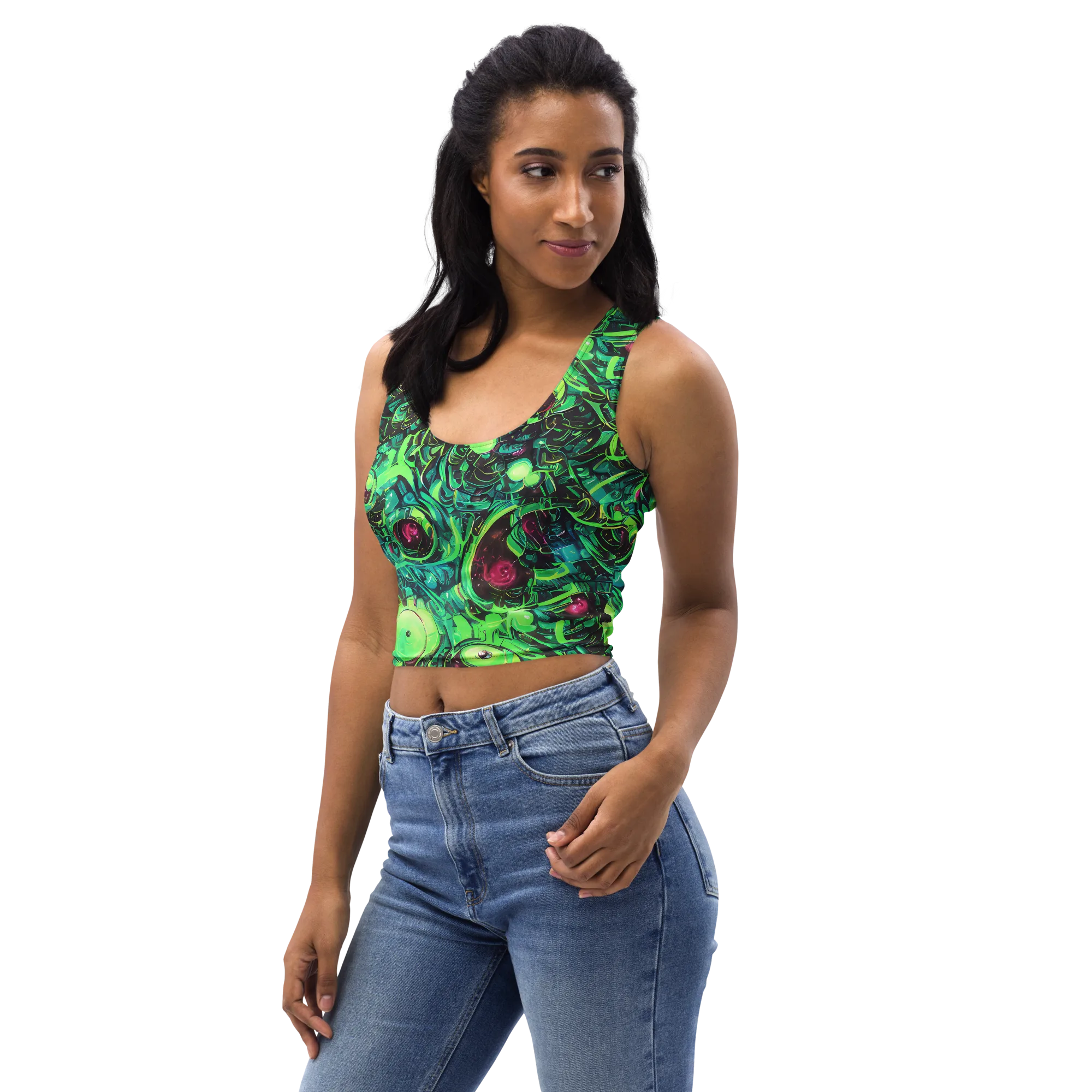 Cyber Canopy on Crop Top — Left Front