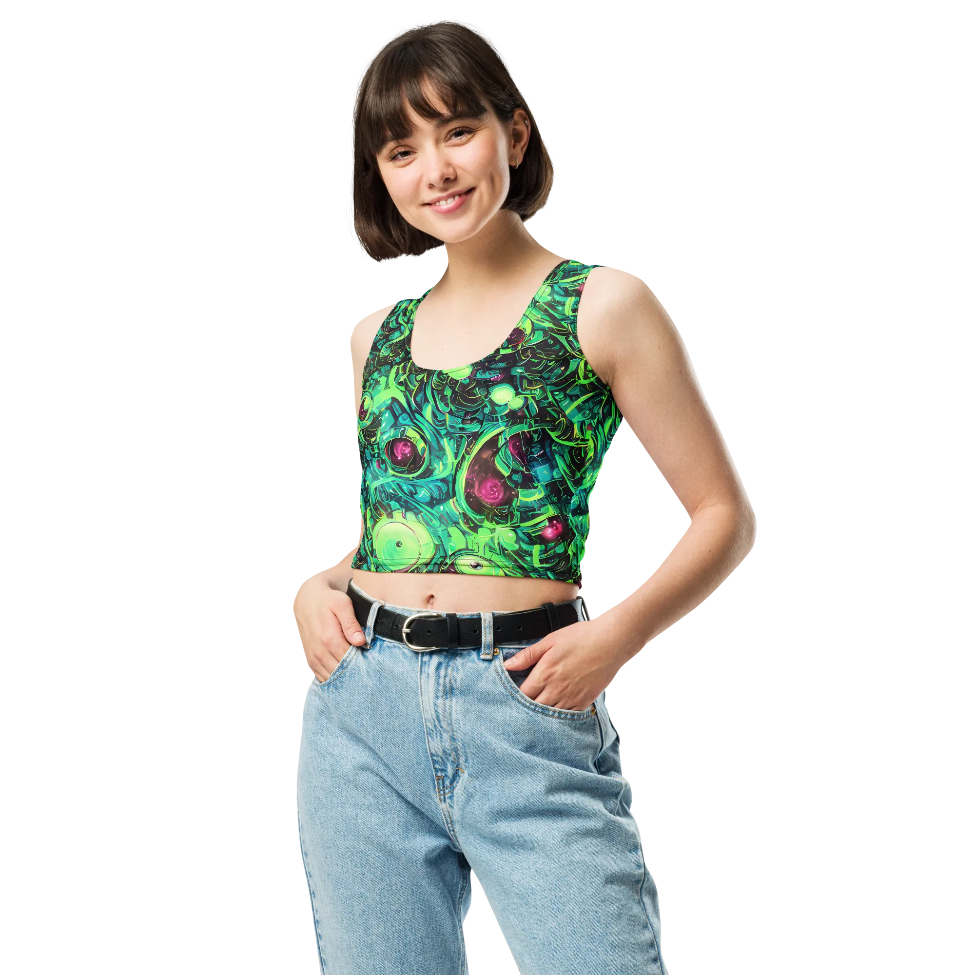 Cyber Canopy on Crop Top — Front