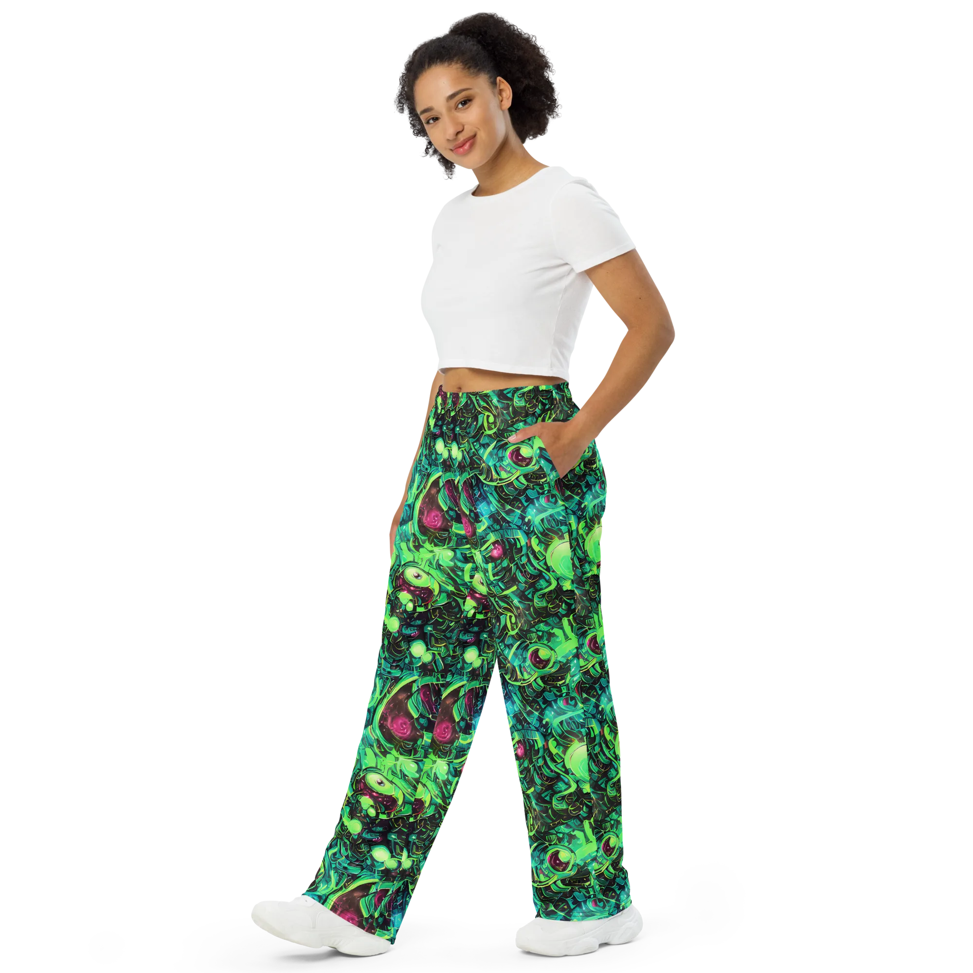 Cyber Canopy on Wide-Leg Pants — Left Front