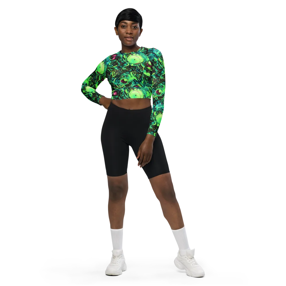 Cyber Canopy on Long Sleeve Crop Top — Front