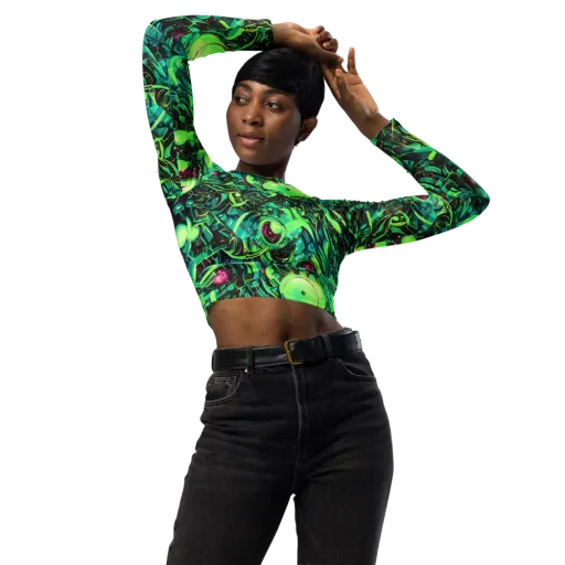 Cyber Canopy on a Long Sleeve Crop Top