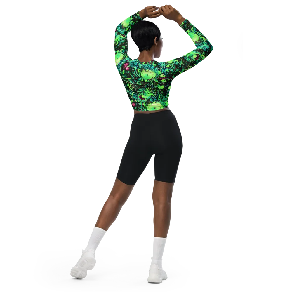 Cyber Canopy on Long Sleeve Crop Top — Back