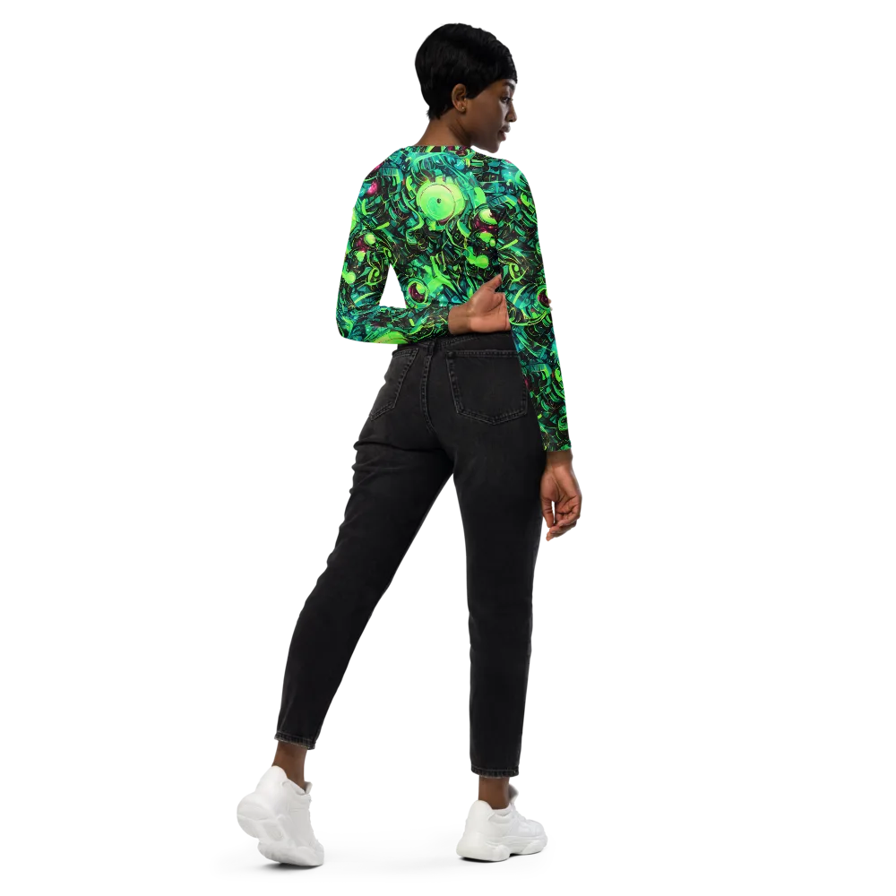 Cyber Canopy on Long Sleeve Crop Top — Right Back