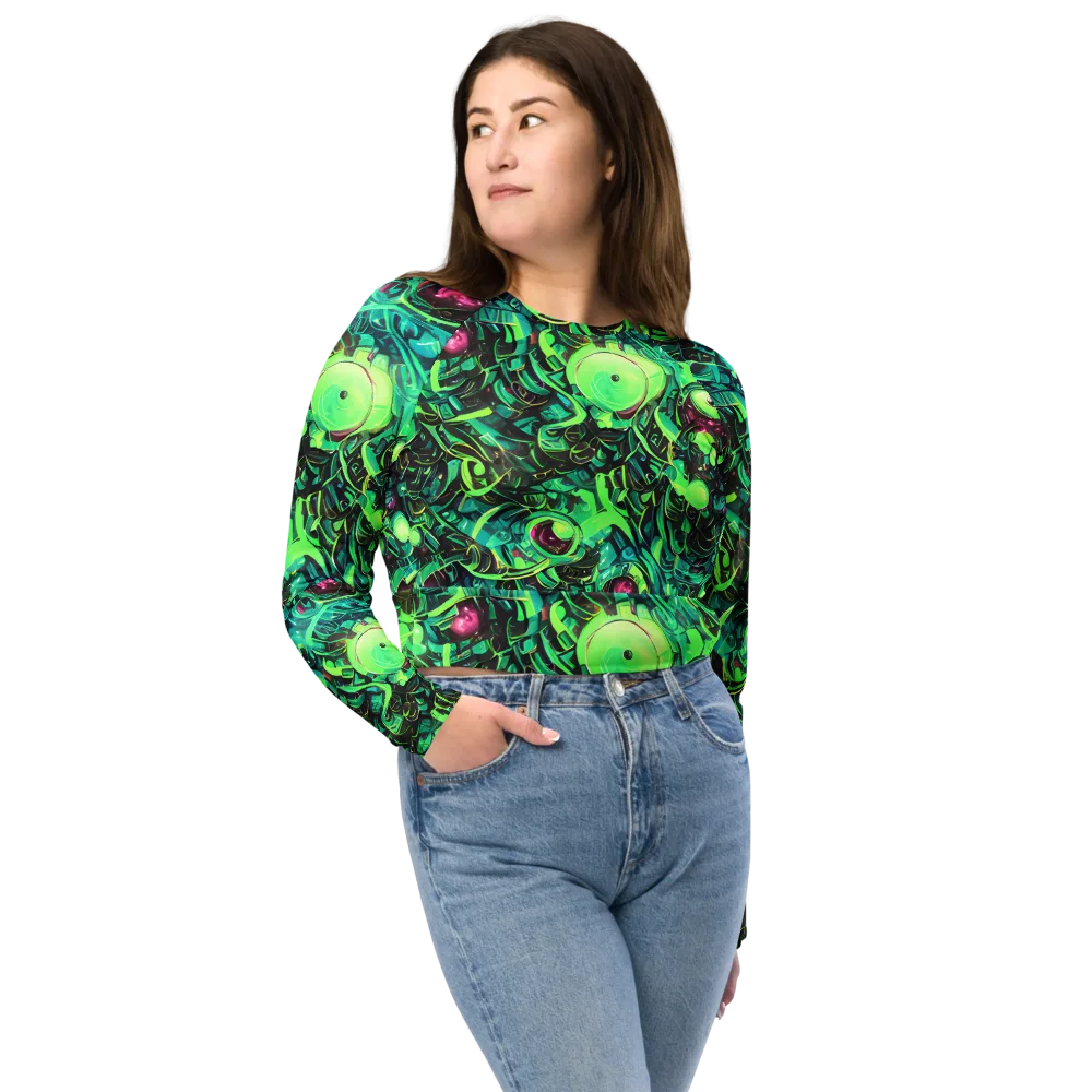 Cyber Canopy on Long Sleeve Crop Top — Front