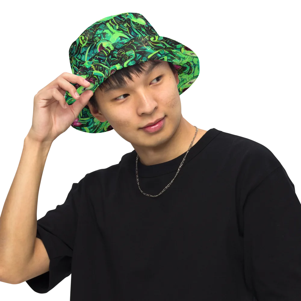Cyber Canopy on Reversible Bucket Hat — Front Inside