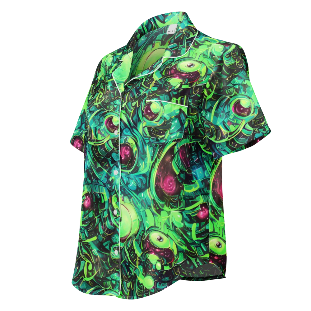 Cyber Canopy on Women's Short Sleeve Pajama Top — Left Front