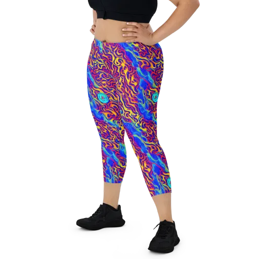 Firewater Bloom on a Capri Leggings