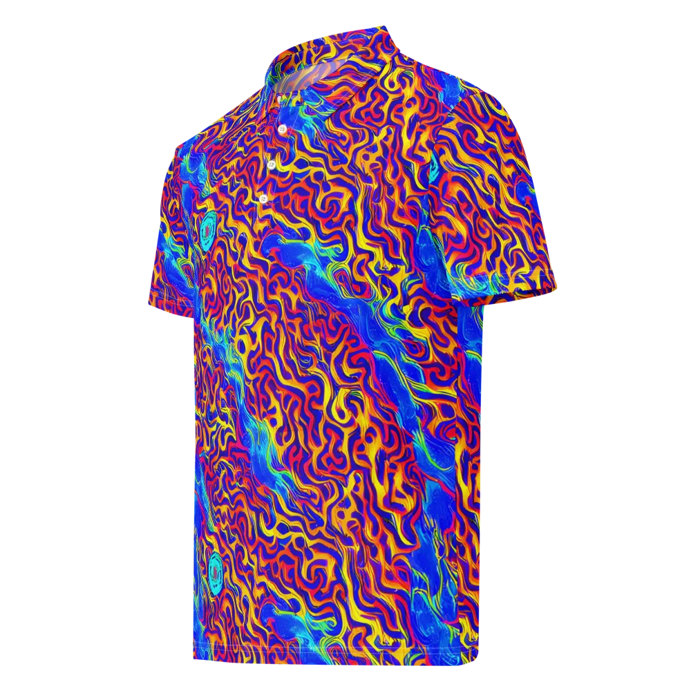 Firewater Bloom on Men's Slim Fit Polo Shirt — Left Front