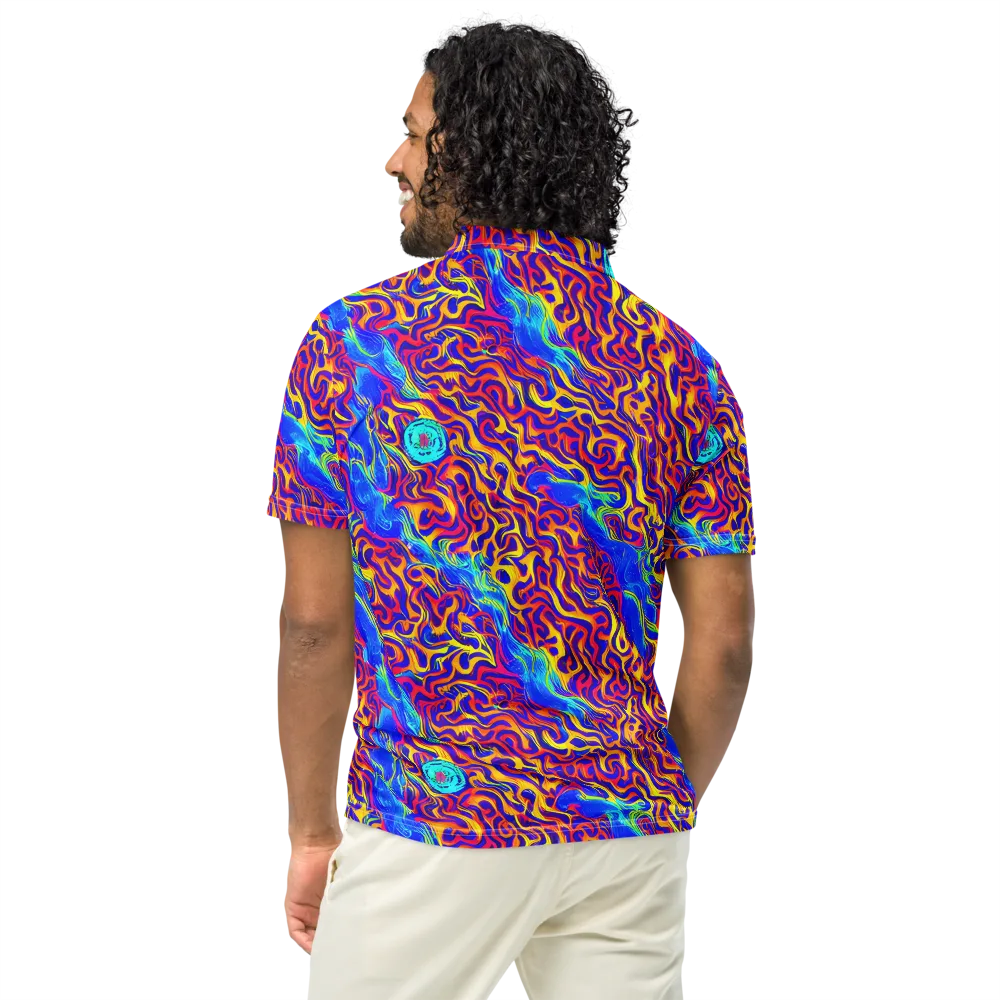 Firewater Bloom on Men's Slim Fit Polo Shirt — Back
