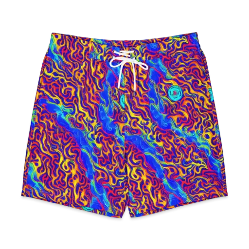 Firewater Bloom on a Men's Board Shorts