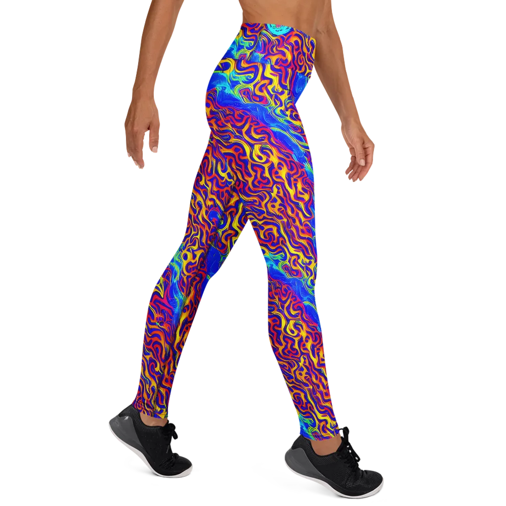Firewater Bloom on Yoga Leggings — Right