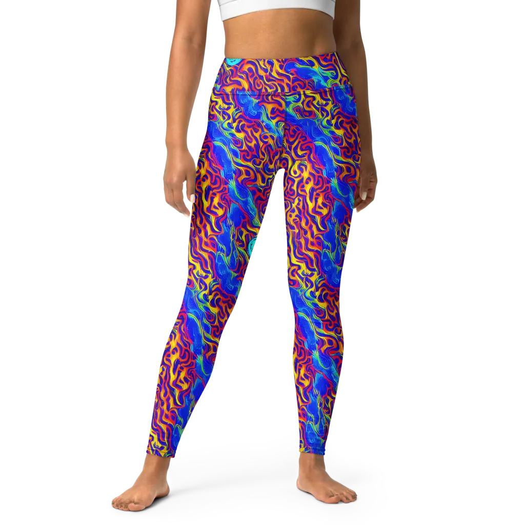 Firewater Bloom on Yoga Leggings — Front