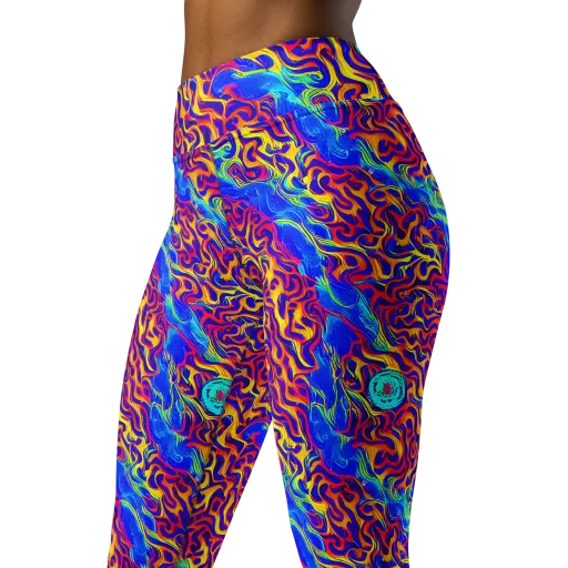 Firewater Bloom on a Yoga Leggings