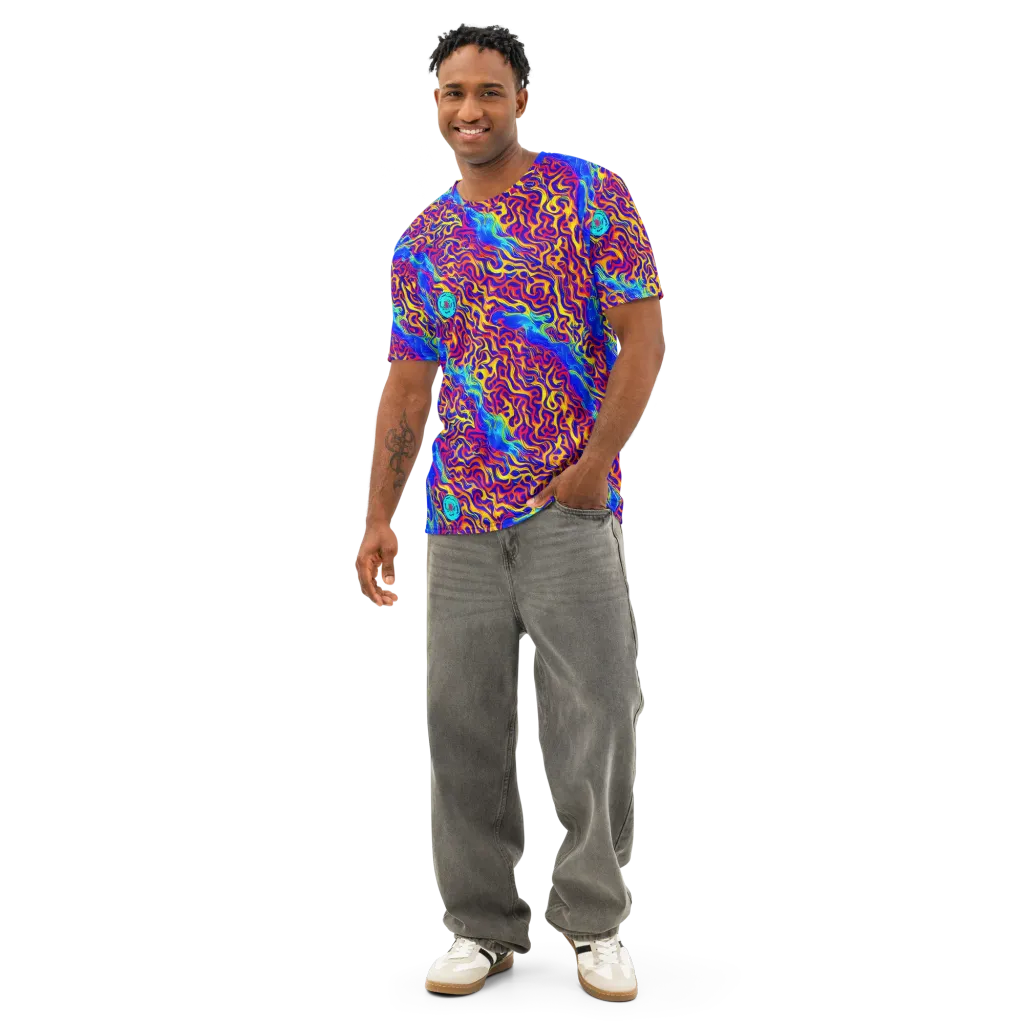 Firewater Bloom on Men's Cotton Crew Neck T-Shirt — Front