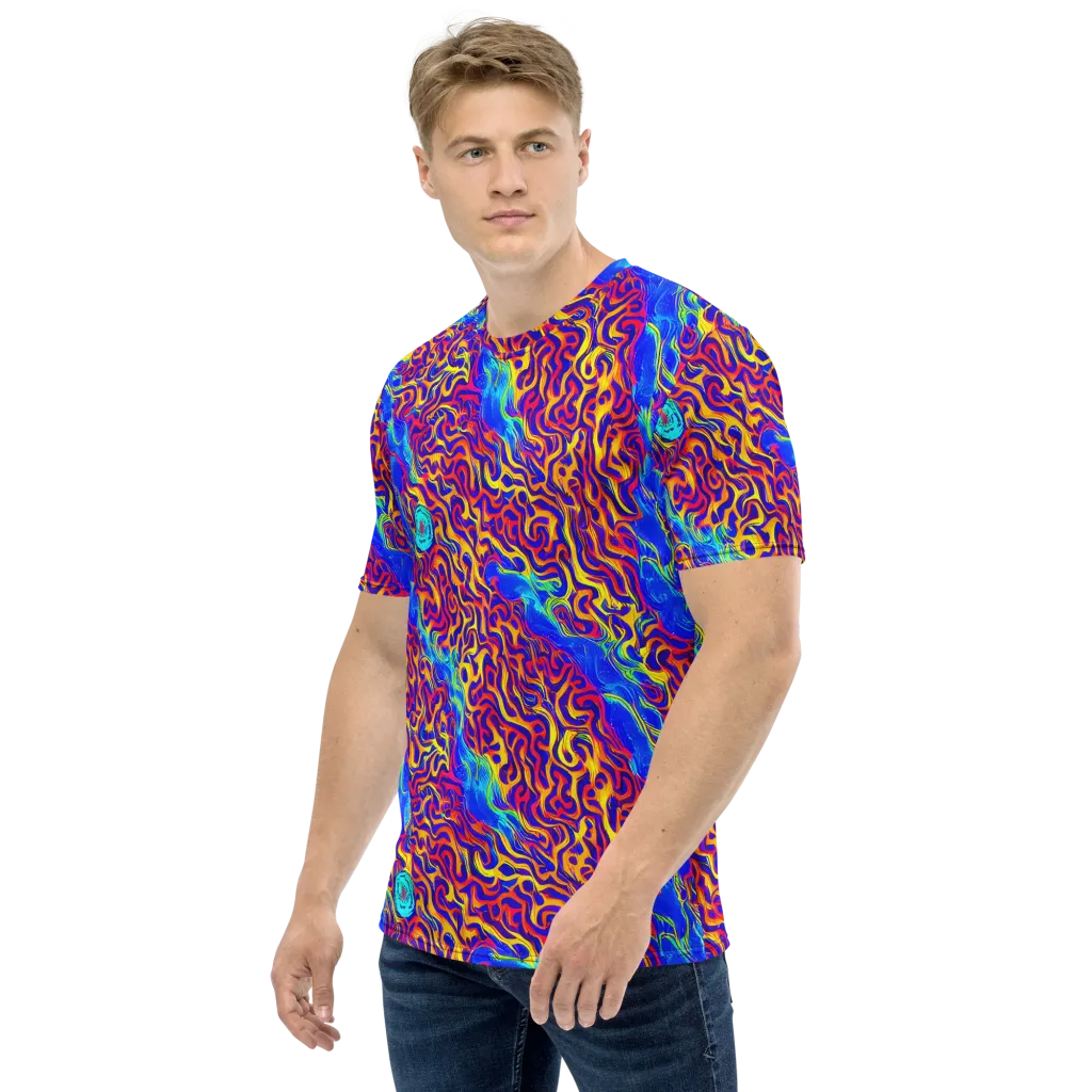 Firewater Bloom on Men's Crew Neck T-Shirt — Left