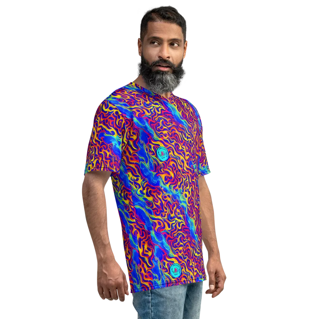 Firewater Bloom on Men's Crew Neck T-Shirt — Right