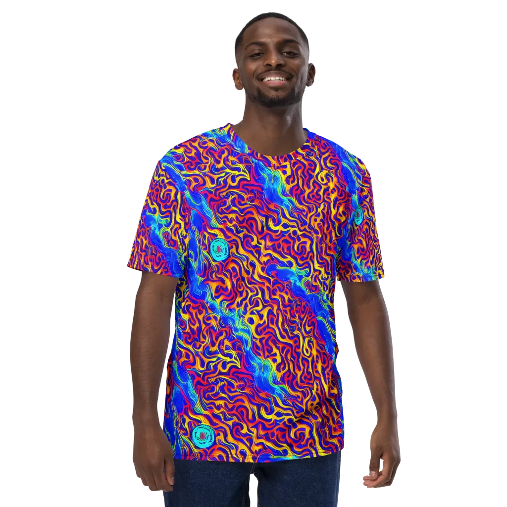 Firewater Bloom on Men's Crew Neck T-Shirt — Front