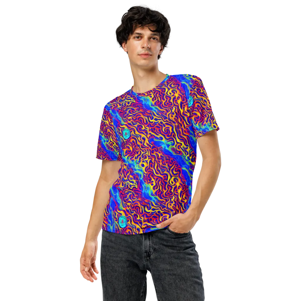 Firewater Bloom on Men's Crew Neck T-Shirt — Front