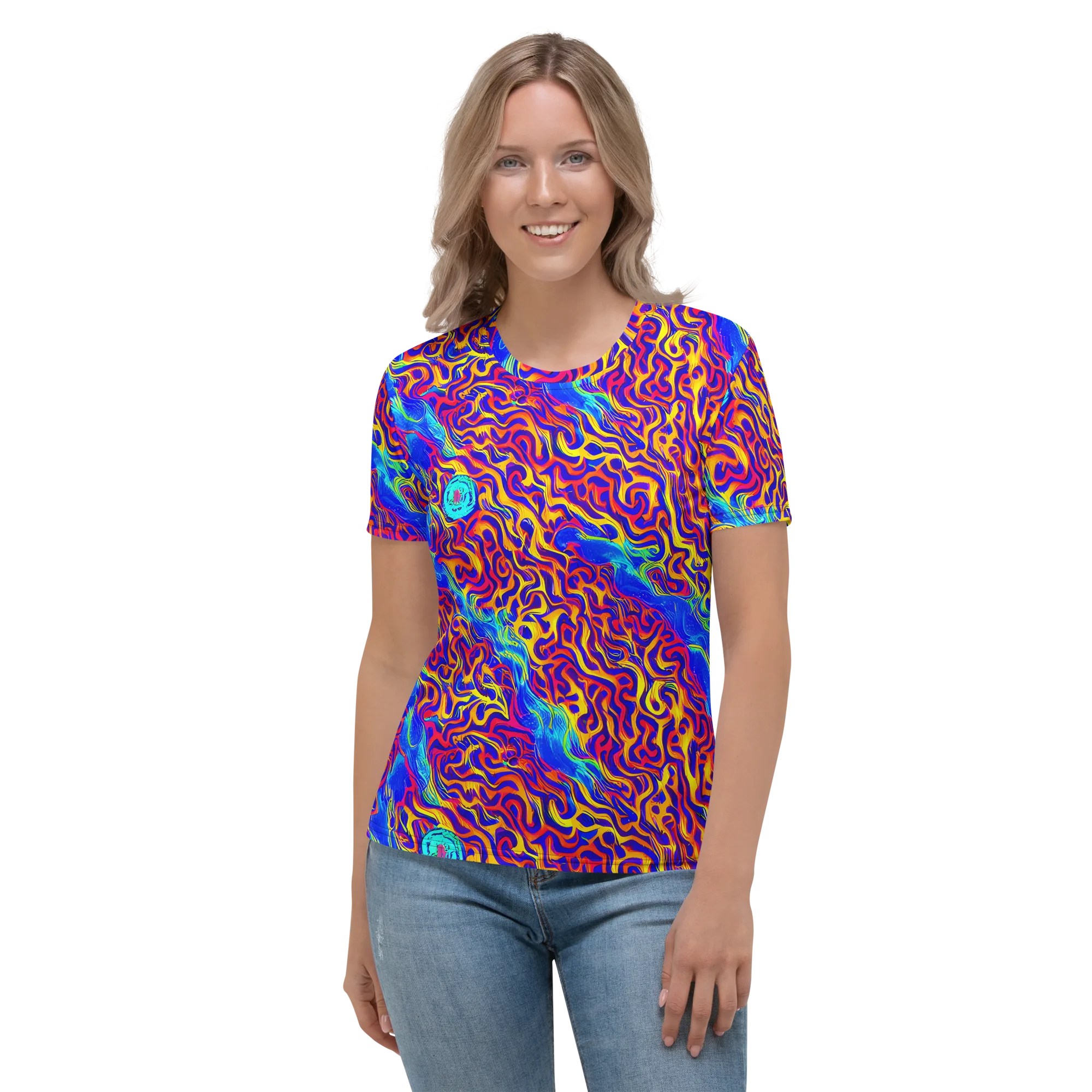 Firewater Bloom on Women's Crew Neck T-Shirt — Front
