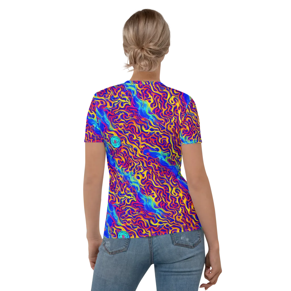 Firewater Bloom on Women's Crew Neck T-Shirt — Back