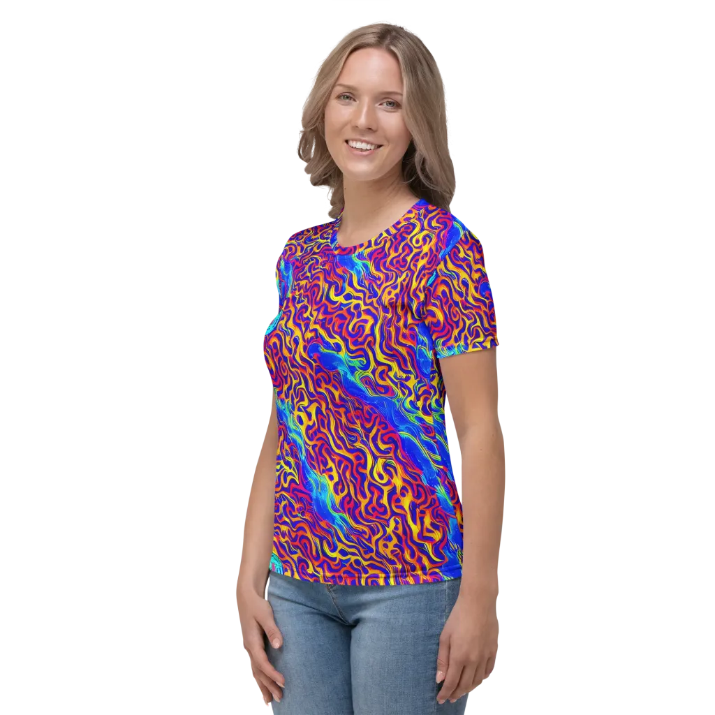 Firewater Bloom on Women's Crew Neck T-Shirt — Left