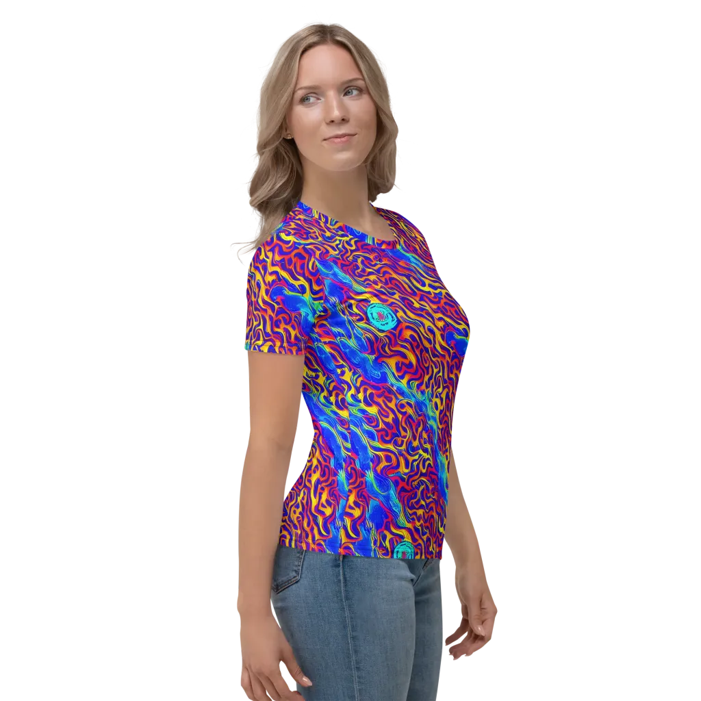 Firewater Bloom on Women's Crew Neck T-Shirt — Right