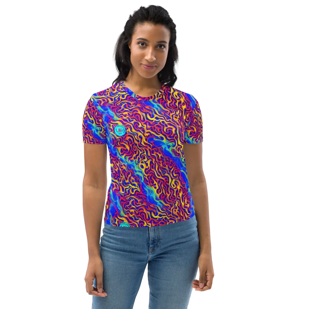 Firewater Bloom on Women's Crew Neck T-Shirt — Front