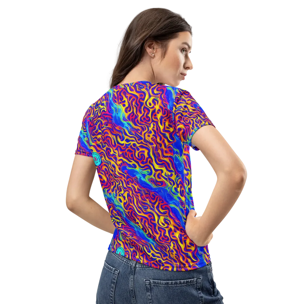 Firewater Bloom on Women's Crew Neck T-Shirt — Back