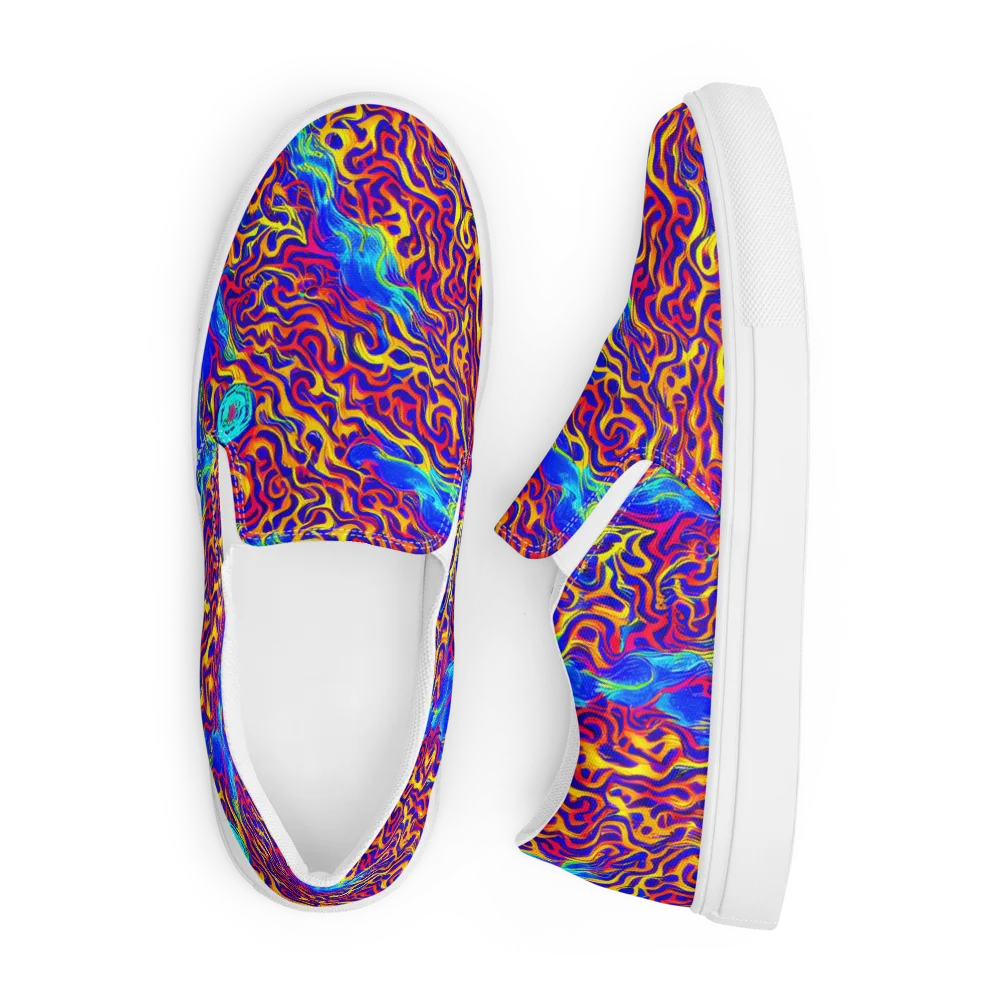 Firewater Bloom on Men's Slip-On Canvas Shoes — Front