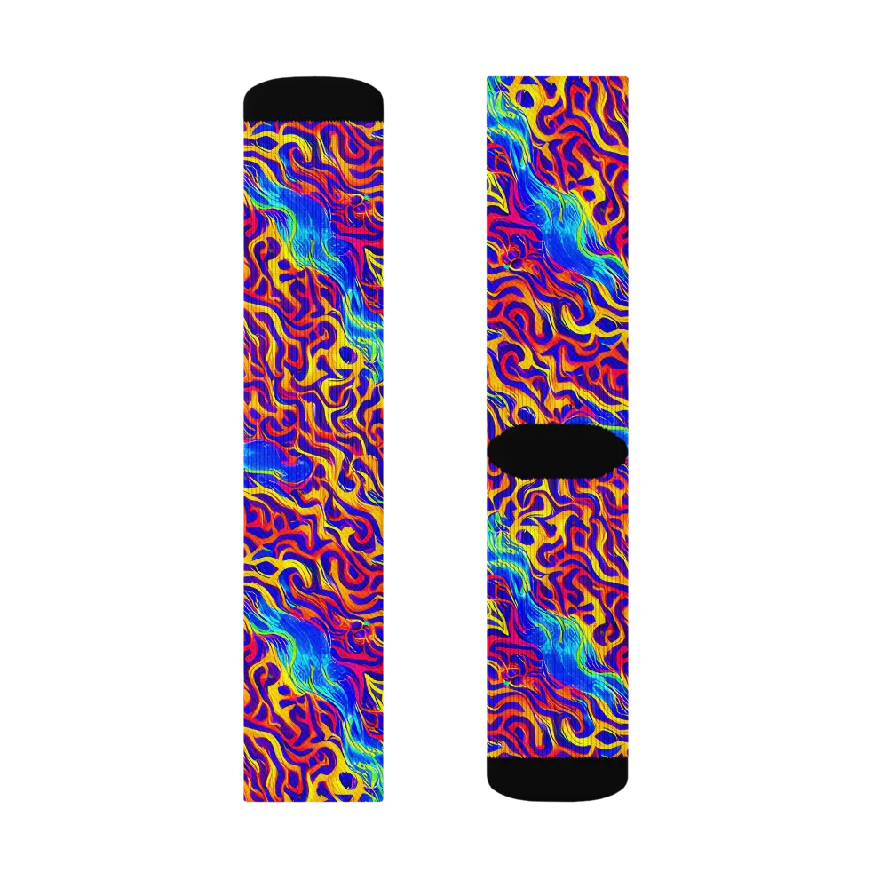 Firewater Bloom on Socks — Left Sock