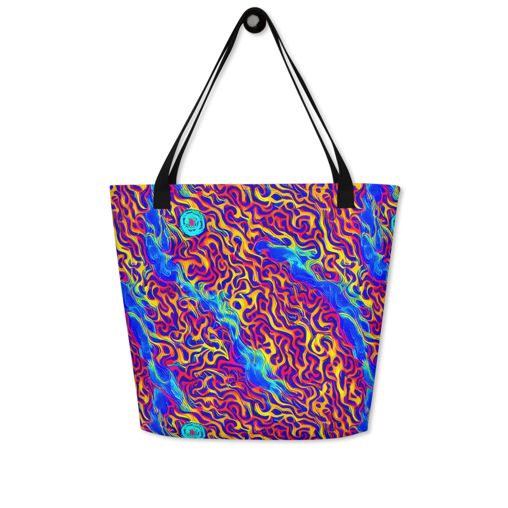 Firewater Bloom on Large Tote Bag W/ Pocket — Front