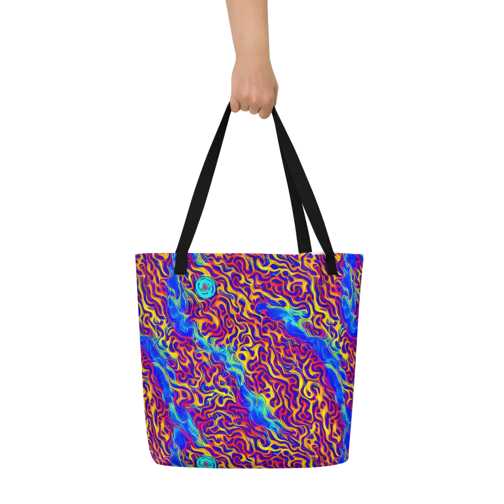 Firewater Bloom on Large Tote Bag W/ Pocket — Front