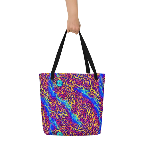 Firewater Bloom on a Large Tote Bag W/ Pocket