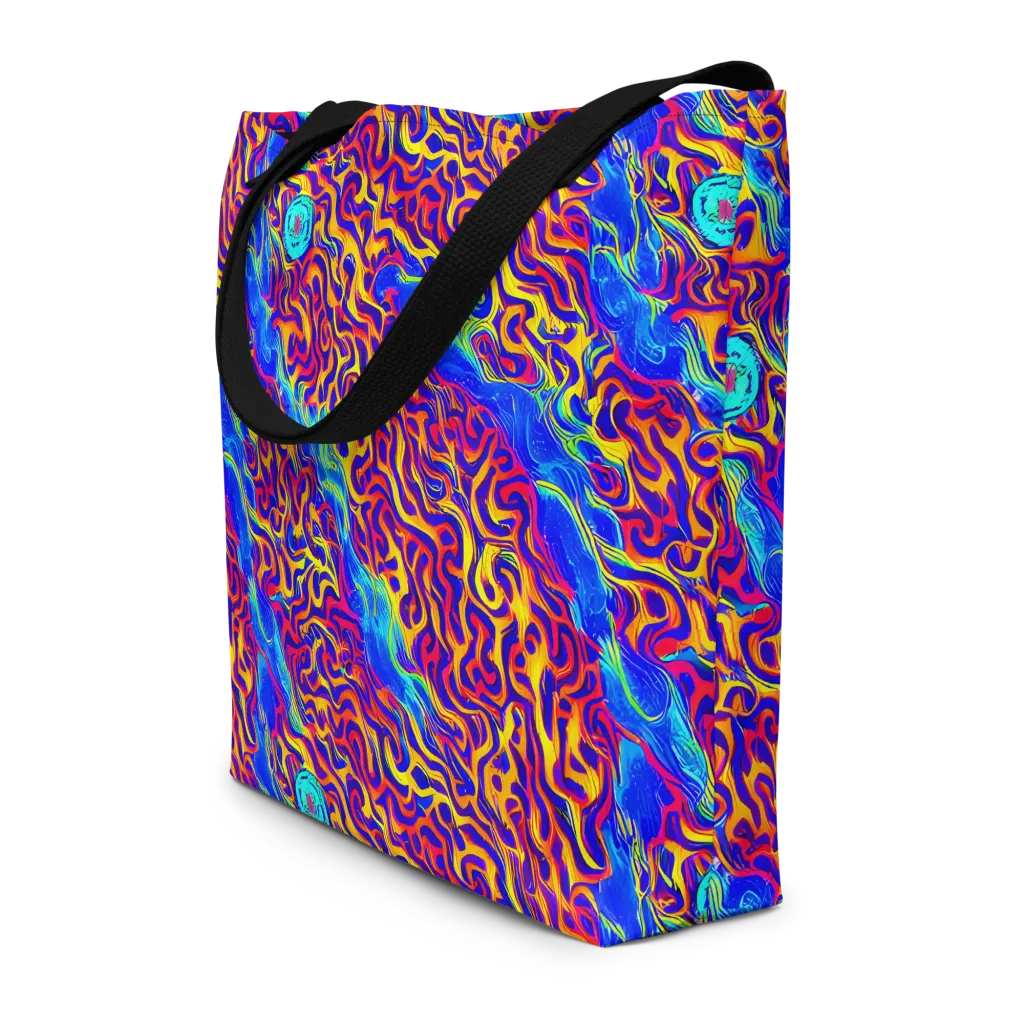Firewater Bloom on Large Tote Bag W/ Pocket — Front