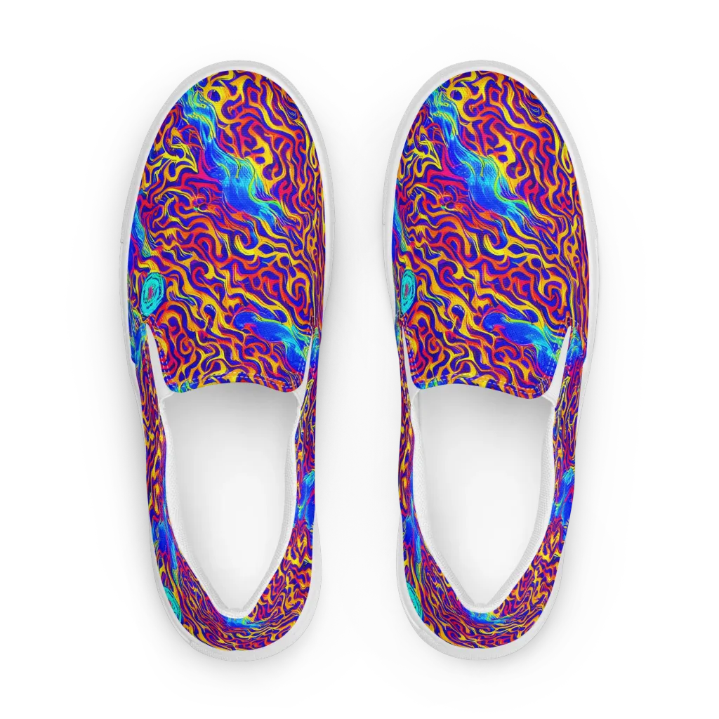 Firewater Bloom on Women's Slip-On Canvas Shoes — Front