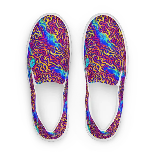 Firewater Bloom on a Women's Slip-On Canvas Shoes